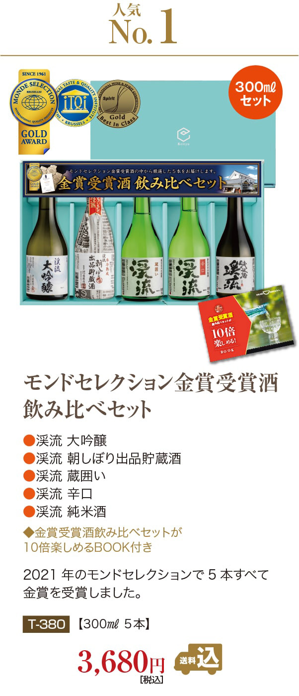 モンドセレクション金賞受賞酒飲み比べセット